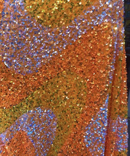 Orange wave sequin stretch - orange,